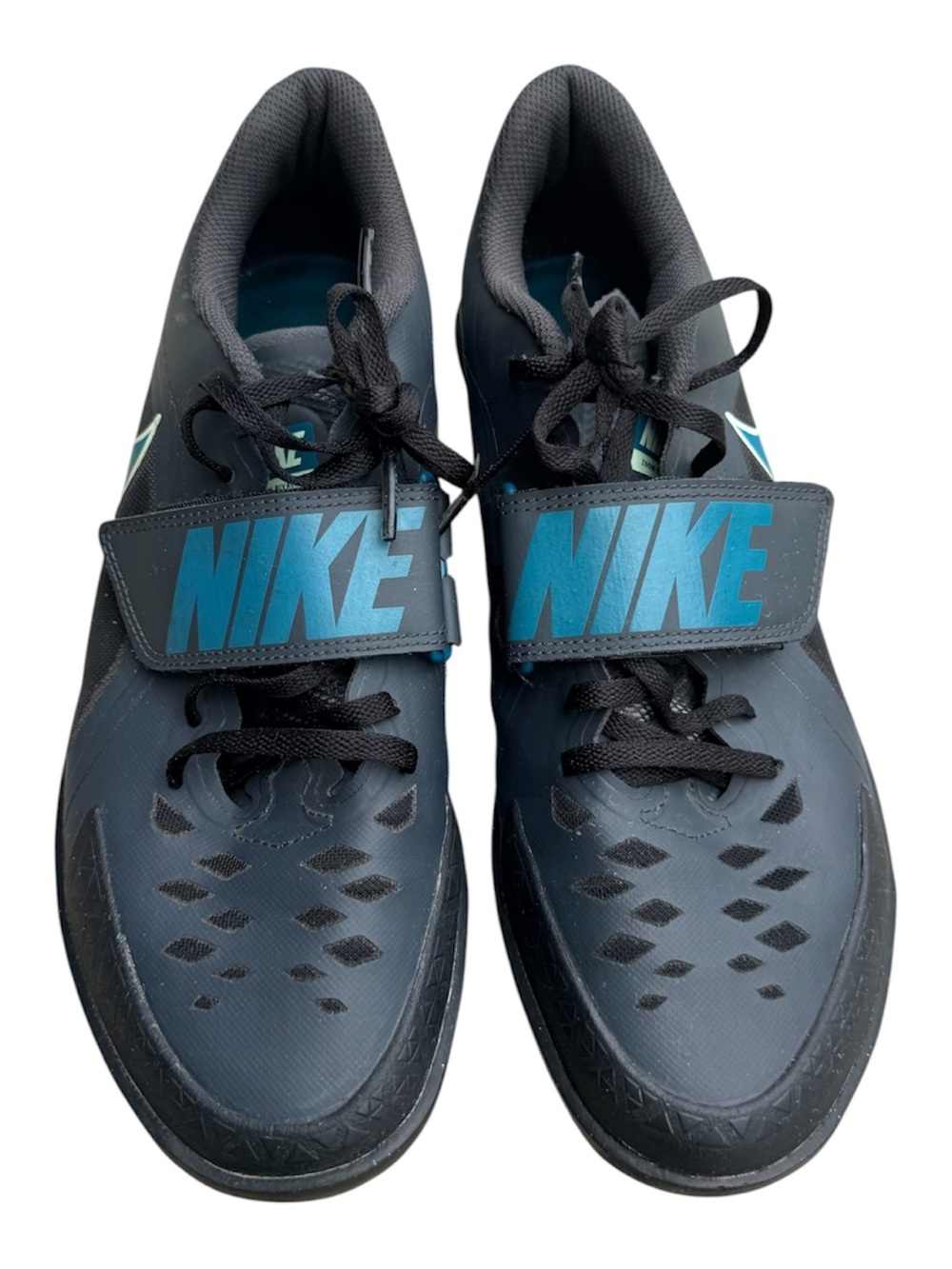 Nike Zoom Rival Track & Field Throw Shoes Black Gray Blue Strap FZ9665-001